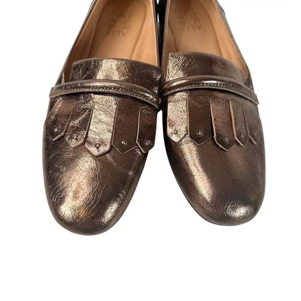 Naturalizer Ellis Bronze Metallic Shoes Loafer Size 8W Classic Business …